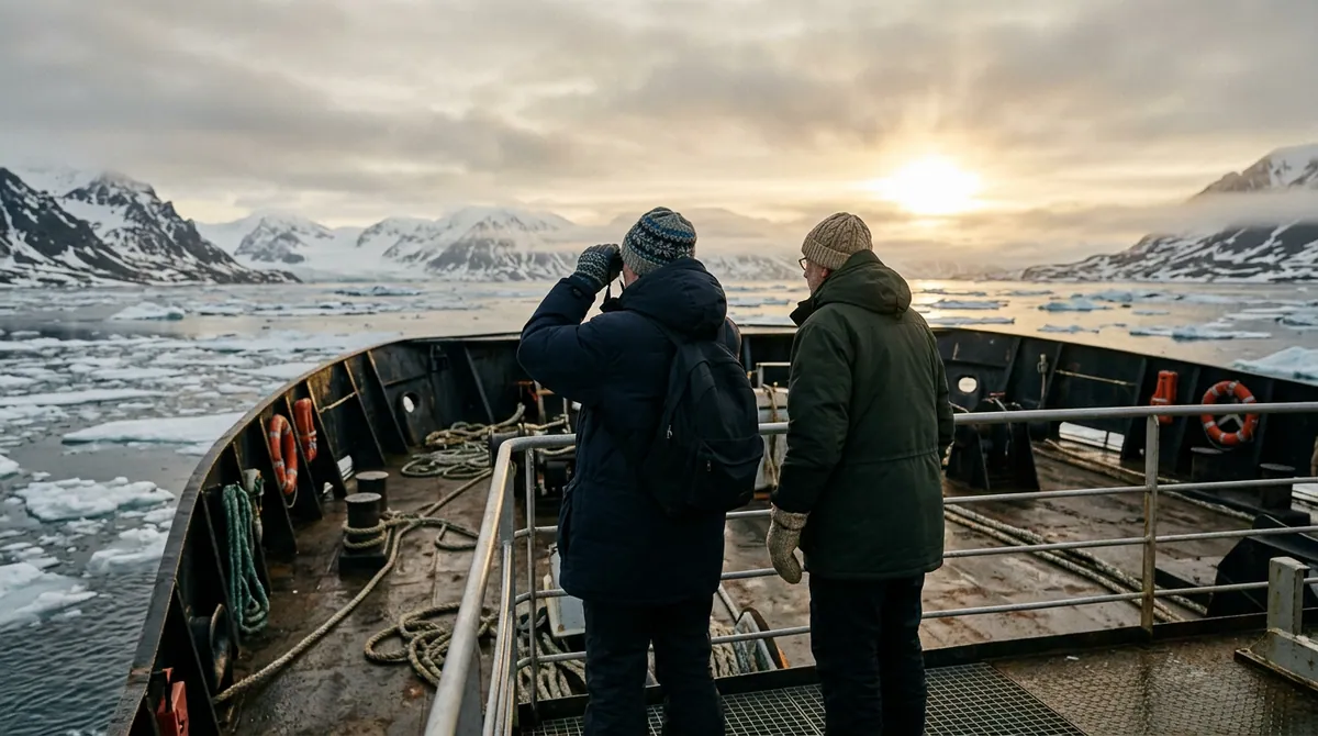 Most polar bear sightings on a Svalbard voyage happen from the open deck